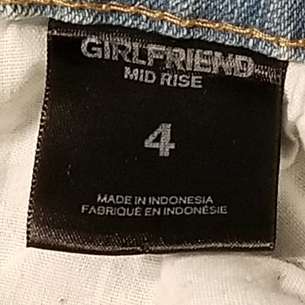 Express Girlfriend Mid Rise Distressed Jeans - Picture 7 of 8